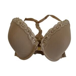 Natori Feathers Front Close T-Back Bra Size 32DDD Style 735023 MSRP $68 Cafe